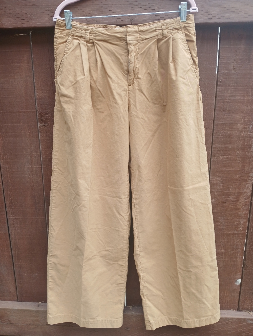 By Anthropologie Avery Pleated Wide-Leg Trousers - Khaki - Women's Size 6